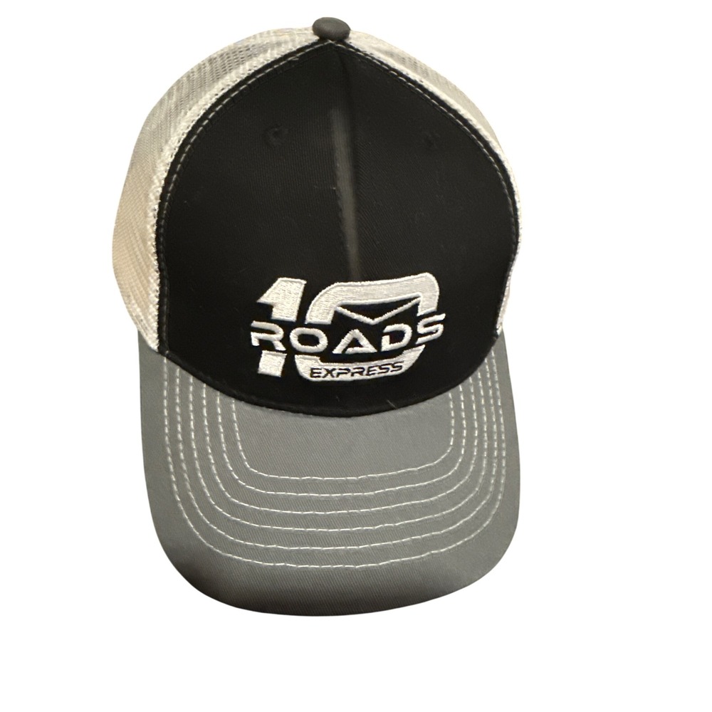 10 Roads Express Trucker Hat HTT Black Grey White Mesh Snapback Cap Mens